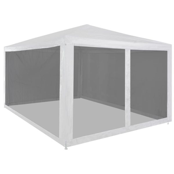 Party Tent with 4 Mesh Sidewalls – 4×3 m, White