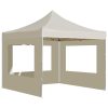 Professional Folding Party Tent with Walls Aluminium – 3×3 m, Cream