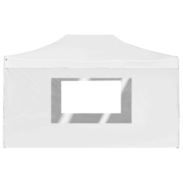 Professional Folding Party Tent with Walls Aluminium – 4.5×3 m, White