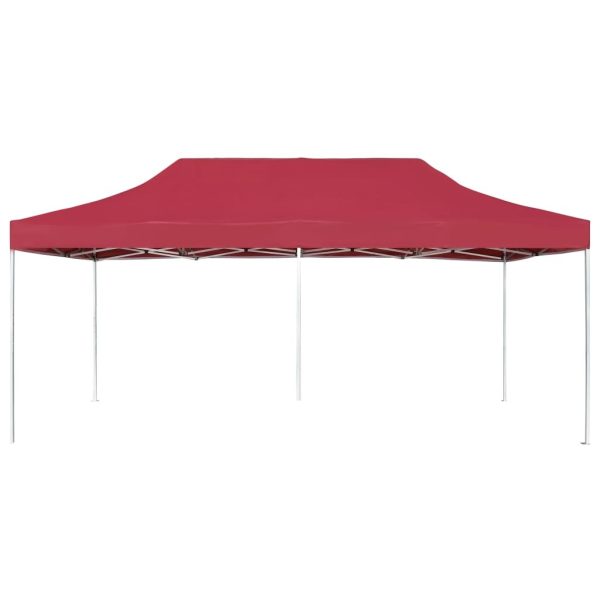 Professional Folding Party Tent Aluminium – 6×3 m, Wine Red