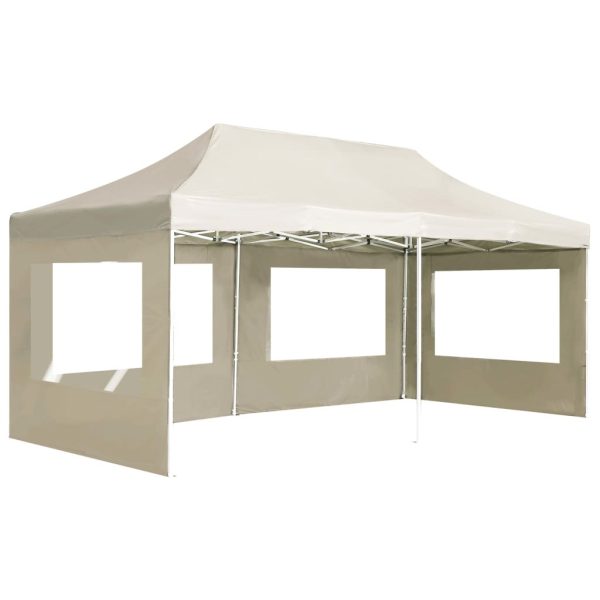 Professional Folding Party Tent with Walls Aluminium – 6×3 m, Cream