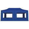 Professional Folding Party Tent with Walls Aluminium – 6×3 m, Blue