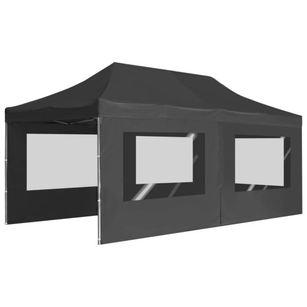 Professional Folding Party Tent with Walls Aluminium – 6×3 m, Anthracite