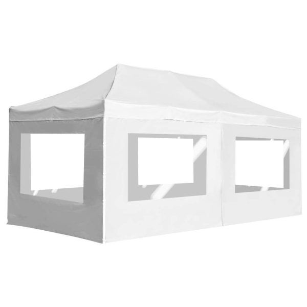 Professional Folding Party Tent with Walls Aluminium – 6×3 m, White