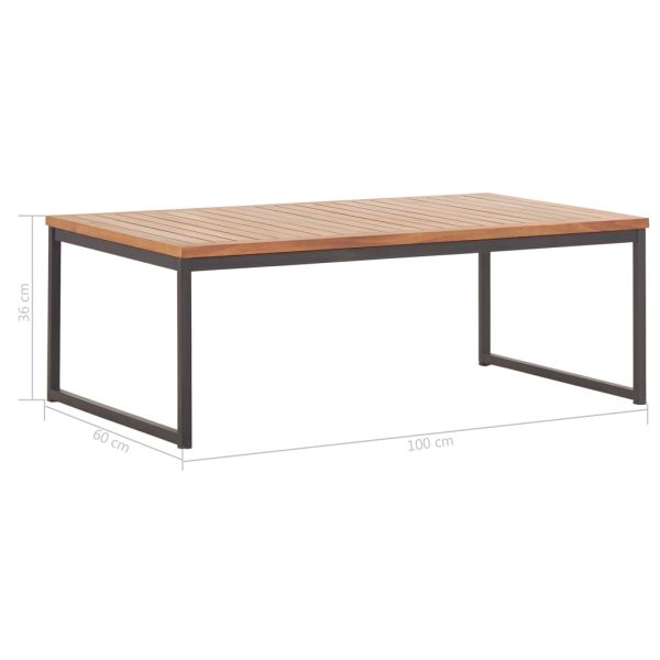Coffee Table 100x60x36cm Solid Acacia Wood and Steel