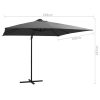 Cantilever Umbrella with LED lights and Steel Pole 250×250 cm – Anthracite