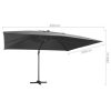 Cantilever Umbrella with LED Lights and Aluminium Pole 400×300 cm – Anthracite