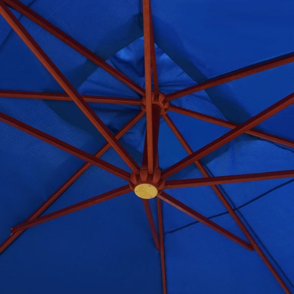 Hanging Parasol with Wooden Pole 400×300 cm – Blue