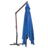 Hanging Parasol with Wooden Pole 400×300 cm – Blue