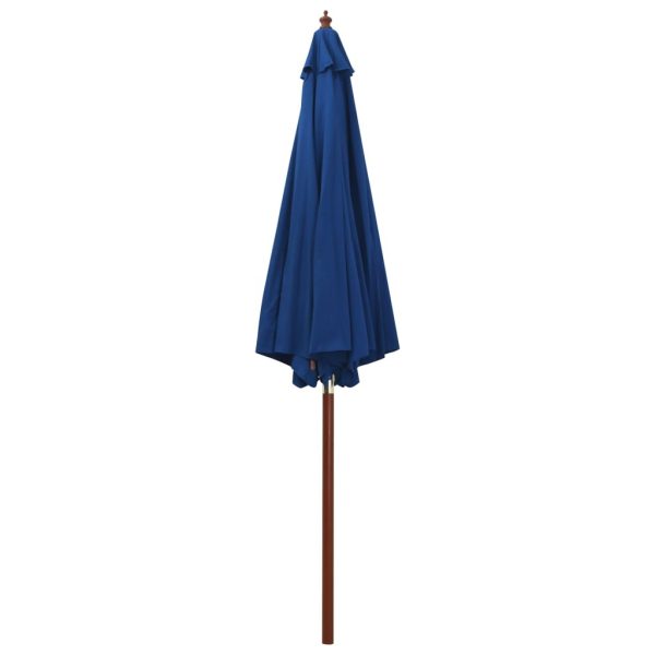 Parasol with Wooden Pole 300×258 cm – Blue