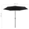 Outdoor Parasol with Metal Pole 300 cm – Black