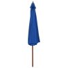 Outdoor Parasol with Wooden Pole 350 cm – Blue