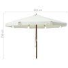 Outdoor Parasol with Wooden Pole 330 cm – Sand White