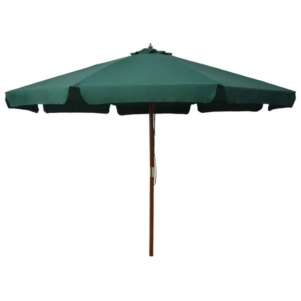 Outdoor Parasol with Wooden Pole 330 cm – Green