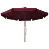 Outdoor Parasol with Wooden Pole 330 cm – Burgundy