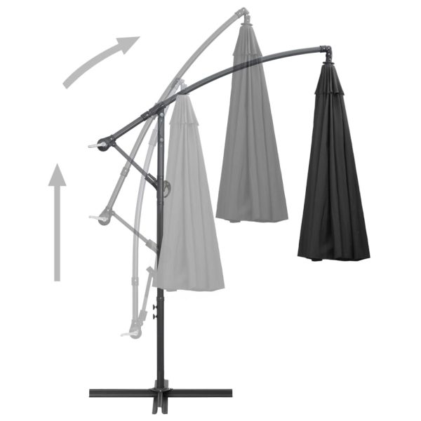 Hanging Parasol 3 m Aluminium Pole – Anthracite