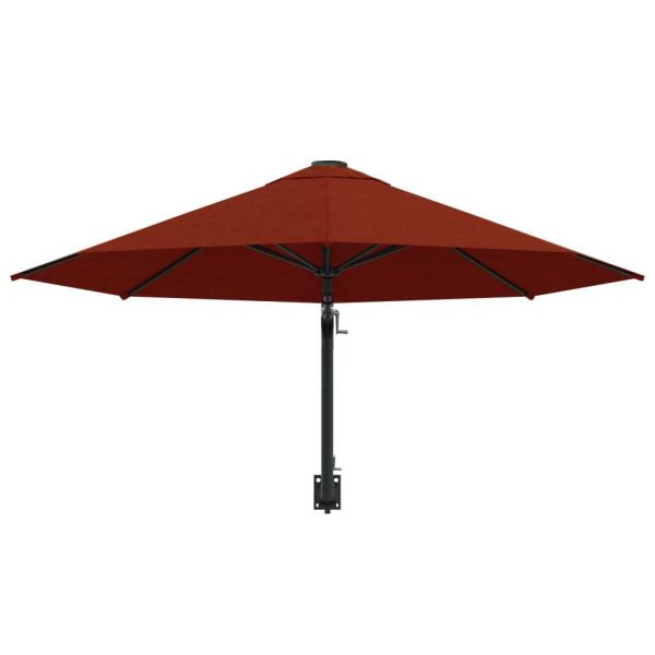 Wall-Mounted Parasol with Metal Pole 300 cm – Terracotta