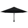 Wall-Mounted Parasol with Metal Pole 300 cm – Black