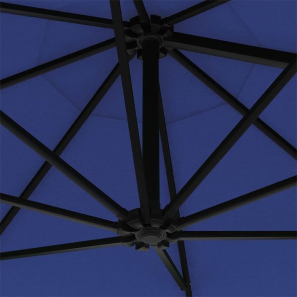 Wall-Mounted Parasol with Metal Pole 300 cm – Blue