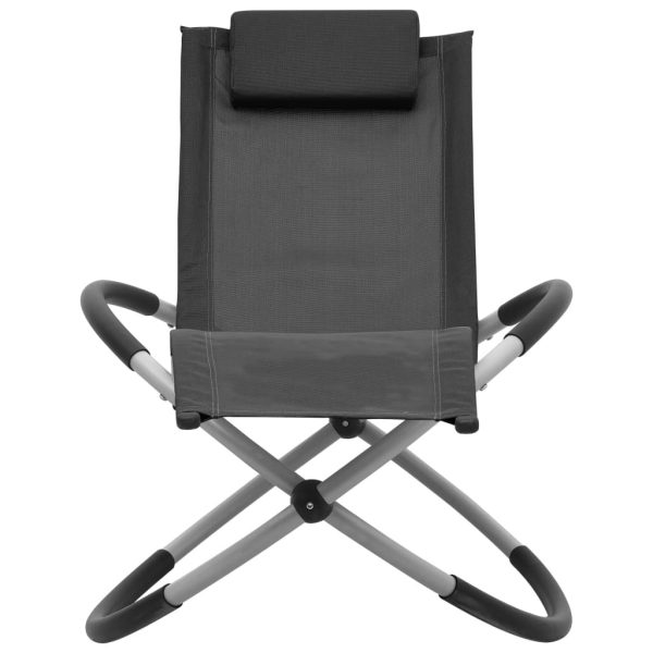 Children’s Sun Lounger Steel Black