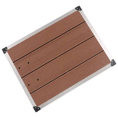 Outdoor Shower Tray WPC Stainless Steel – 80×62 cm, Brown