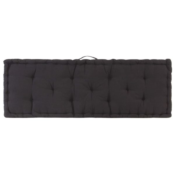 Pallet Floor Cushion Cotton – 120x40x7 cm, Black