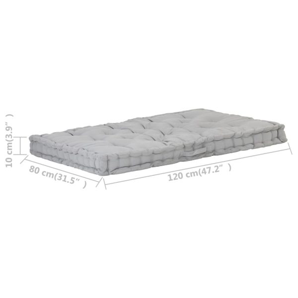 Pallet Floor Cushion Cotton – 120x80x10 cm, Grey