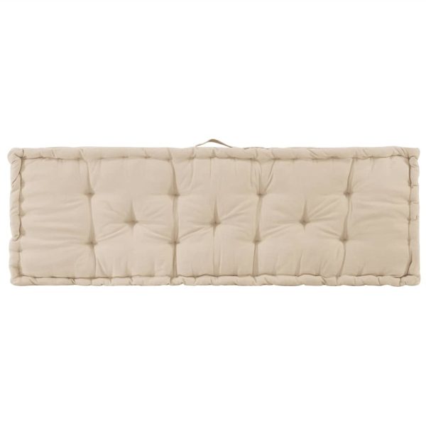 Pallet Floor Cushion Cotton – 120x40x7 cm, Beige