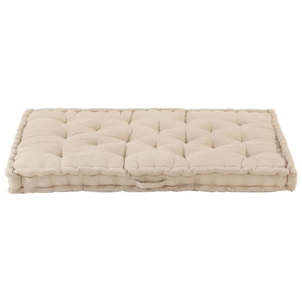 Pallet Floor Cushion Cotton – 120x80x10 cm, Beige
