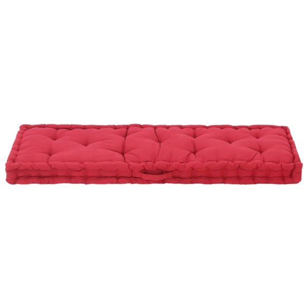Pallet Floor Cushion Cotton – 120x40x7 cm, Burgundy