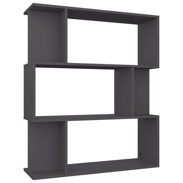 Book Cabinet/Room Divider 80x24x96 cm Engineered Wood – Grey