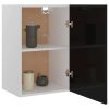 Cabinet Engineered Wood – High Gloss Black, Hanging Cabinet 40 Cm