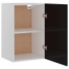 Cabinet Engineered Wood – High Gloss Black, Hanging Cabinet 40 Cm