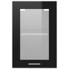 Cabinet Engineered Wood – High Gloss Black, Hanging Glass Cabinet 40 Cm