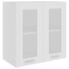 Cabinet Engineered Wood – White, Hanging Glass Cabinet 60 Cm