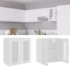Cabinet Engineered Wood – White, Hanging Glass Cabinet 60 Cm