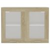 Cabinet Engineered Wood – Sonoma oak, Hanging Glass Cabinet 80 Cm