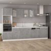 Cabinet Engineered Wood – Concrete Grey, Hanging Glass Cabinet 80 Cm