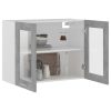Cabinet Engineered Wood – Concrete Grey, Hanging Glass Cabinet 80 Cm