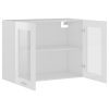 Cabinet Engineered Wood – High Gloss White, Hanging Glass Cabinet 80 Cm