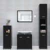 Bathroom Cabinet 30x30x95 cm Engineered Wood – Black