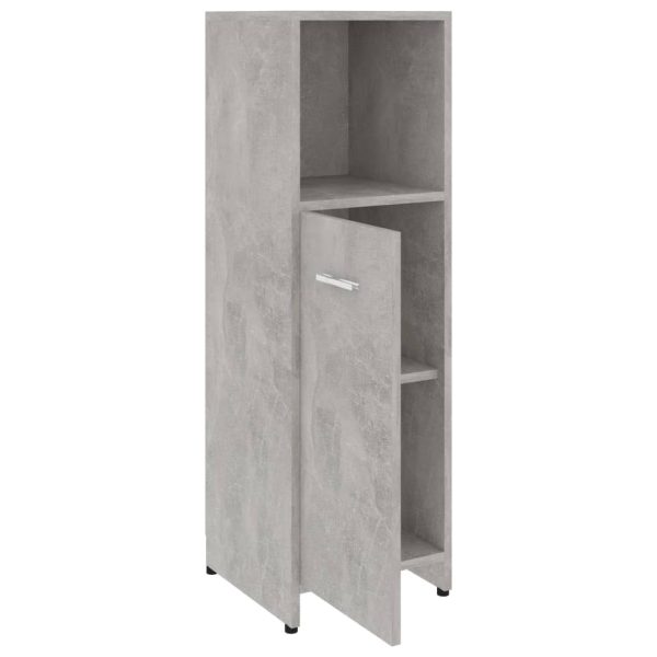 Bathroom Cabinet 30x30x95 cm Engineered Wood – Concrete Grey