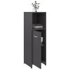 Bathroom Cabinet 30x30x95 cm Engineered Wood – High Gloss Grey