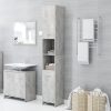 Bathroom Cabinet 30x30x183.5 cm Engineered Wood – Concrete Grey, With Handle