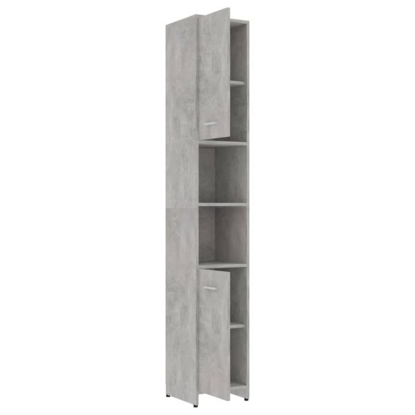 Bathroom Cabinet 30x30x183.5 cm Engineered Wood – Concrete Grey, With Handle