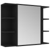 Bathroom Mirror Cabinet 80×20.5×64 cm Engineered Wood – Black