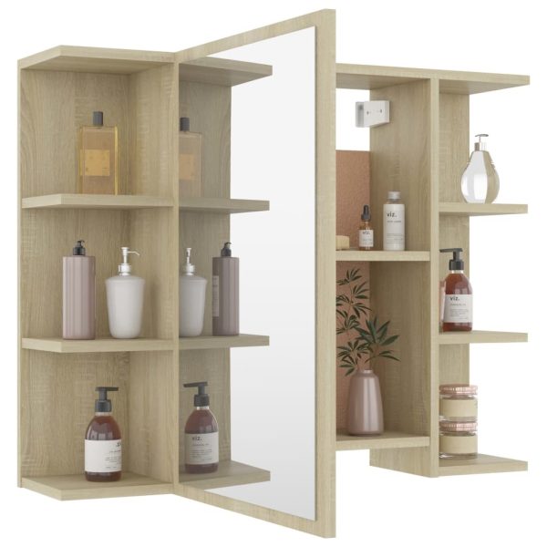 Bathroom Mirror Cabinet 80×20.5×64 cm Engineered Wood – Sonoma oak