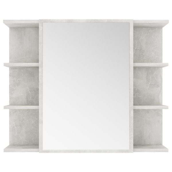 Bathroom Mirror Cabinet 80×20.5×64 cm Engineered Wood – Concrete Grey