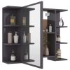Bathroom Mirror Cabinet 80×20.5×64 cm Engineered Wood – High Gloss Grey
