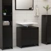 Bathroom Cabinet 60x33x61 cm Engineered Wood – High Gloss Black